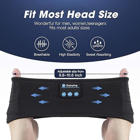 Sleep Headphones Bluetooth Headband, Sport , Long Time Play Headphone Band with Built in Speakers